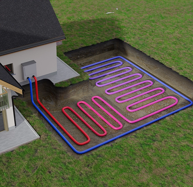 Aire Serv geothermal system graphics.