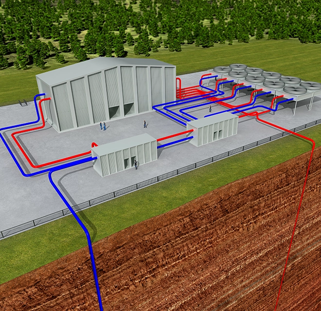 Aire serv geothermal system graphics.