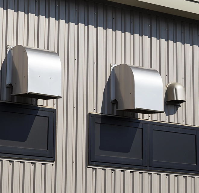 Ventilations on wall.