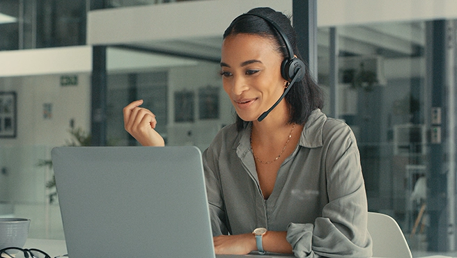 Aire Serv customer service representative talking to a customer.