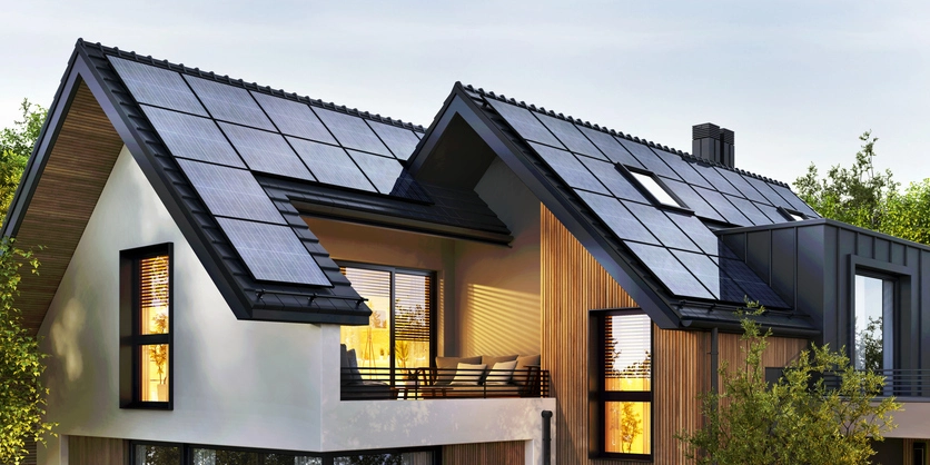 Solar Panels on the Roof of a Modern House | Aire Serv of North Central Arizona.