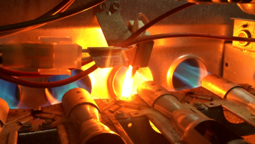 The inside of a furnace