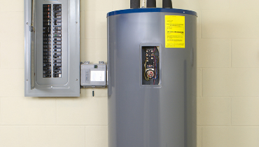 Water heater next to breaker box