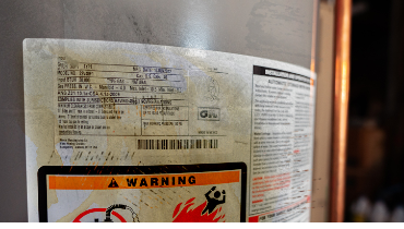 Water heater warning label