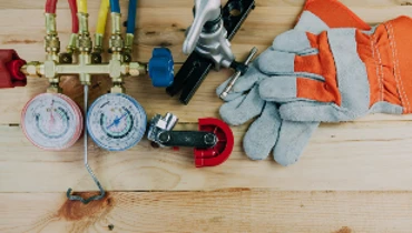 Gloves and water heater equipment