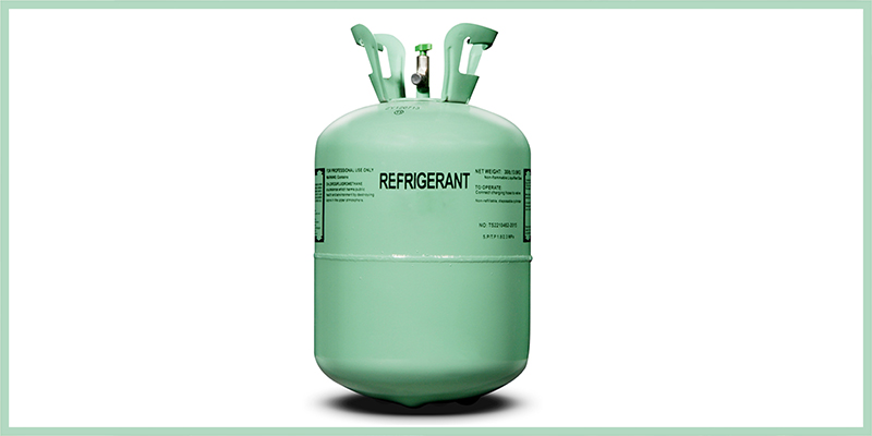 Green refrigerant canister.